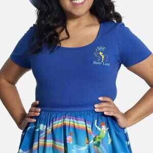 Disney Stitch Shoppe by Loungefly Peter Pan Tinker Bell Kelly Top M New No Pin